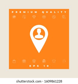 Map pointer with Man silhouette. Graphic elements for your design