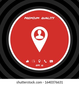 Map pointer with Man silhouette. Graphic elements for your design