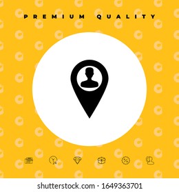 Map pointer with Man silhouette. Graphic elements for your design