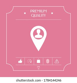 Map pointer with Man silhouette. Graphic elements for your design