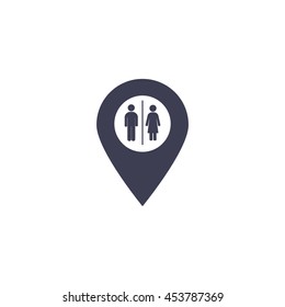 Map pointer with man and woman icon.