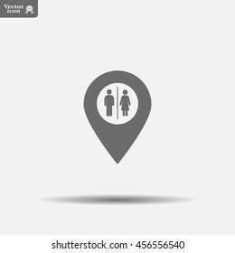 Map pointer with man and woman icon.