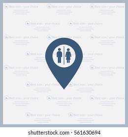 Map pointer with man and woman icon.