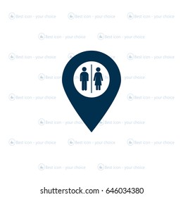 Map pointer with man and woman icon.