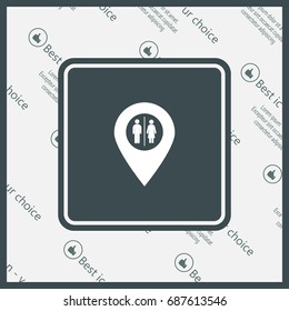 Map pointer with man and woman icon.