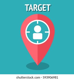 Map Pointer. Map Marker. Icon Business Contact. Flat Design Style. Made in vector