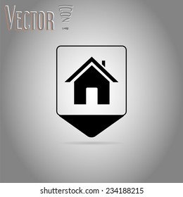 Map pointer. Map markers. Icon home. Flat design style. Made in vector illustration
