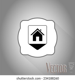 Map pointer. Map markers. Icon home. Flat design style. Made in vector illustration