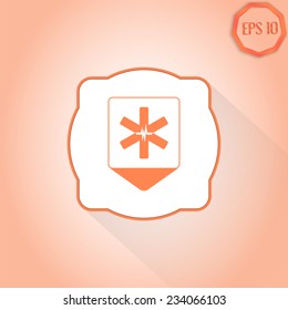 Map pointer with medical Symbol. Flat design style. Made in vector illustration