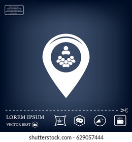 map pointer with men icon. vector illustration.