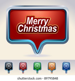 Map pointer. Merry christmas pointer button.