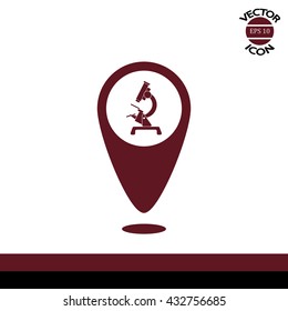 Map pointer microscope vector icon
