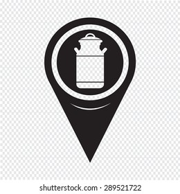 Map Pointer Milk Can Icon