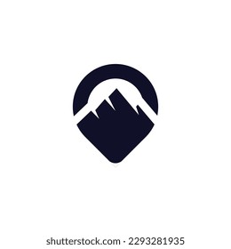 Map pointer with mountain location, Pin maps combine with summit logo	