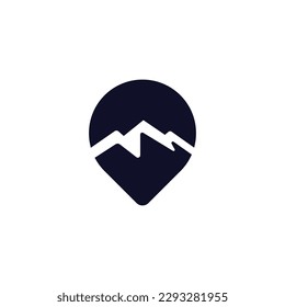 Map pointer with mountain location, Pin maps combine with summit logo	