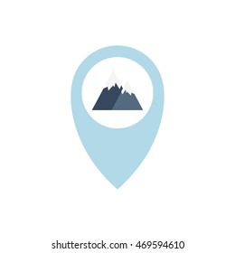 map pointer. mountains icon. vector illustration