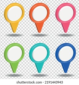 Map Pointer Multiple Color 3d Vector Illustration Graphics Icon Location Destination Point Designs 