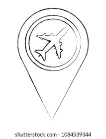 map pointer navigation with airplane airport