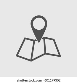 Map with pointer, navigation icon