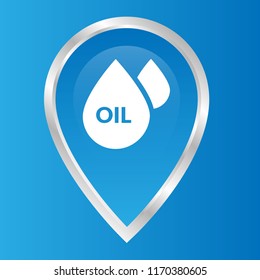Map pointer with oil drop icon. Vector illustration