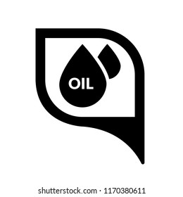 Map pointer with oil drop icon. Vector illustration