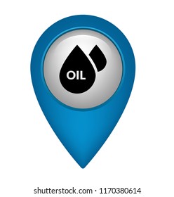 Map pointer with oil drop icon. Vector illustration