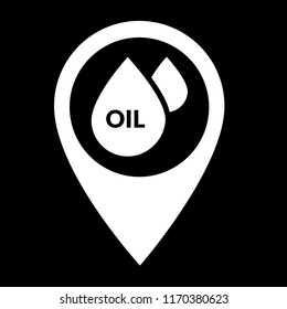 Map pointer with oil drop icon. Vector illustration