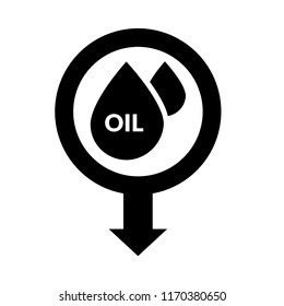 Map pointer with oil drop icon. Vector illustration