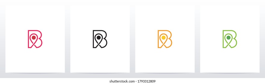 Map Pointer On Letter Logo Design B