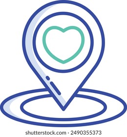 Map Pointer outline color vector illustration