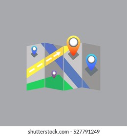 Map pointer outline icon. 