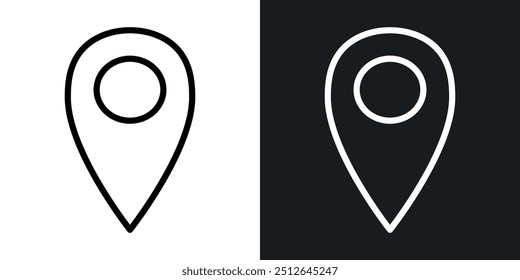 Map pointer outlined icon vector collection.