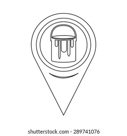 Map Pointer Paint Can Icon