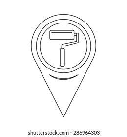 Map Pointer paint roller Icon