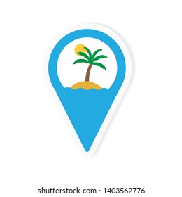 map pointer with palm tree icon- vector illustration