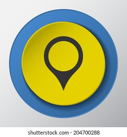 map pointer paper icon with shadow. Vector illustrations.