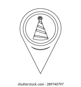 Map Pointer Party Hat Icon