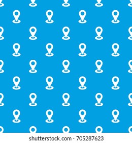 Map pointer pattern repeat seamless in blue color for any design. Vector geometric illustration