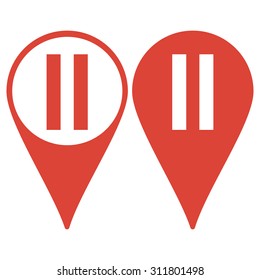 Map pointer. pause  flat web icon. Flat design style eps 10