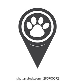 Map Pointer Paw Print Icon