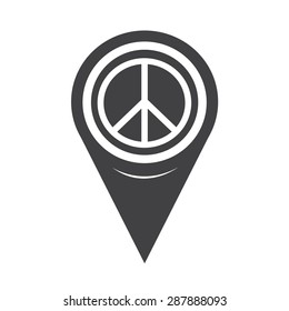 Map Pointer Peace Sign Icon