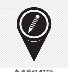 Map Pointer Pencil Icon