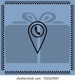Map pointer with phone vector icon