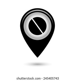 Map pointer with pill icon