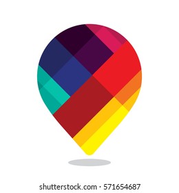 map pointer (pin) with colorful design concept