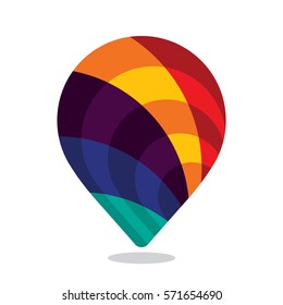 map pointer (pin) with colorful design concept