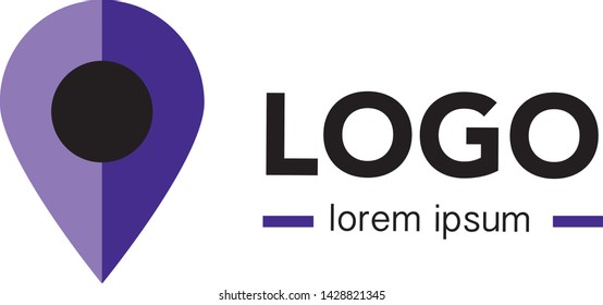 map pointer, map pin, geo location logo icon. Modern flat design vector illustration concept for web banners, mobile app, web sites, printed materials, infographics. Vector logo isolated on white back