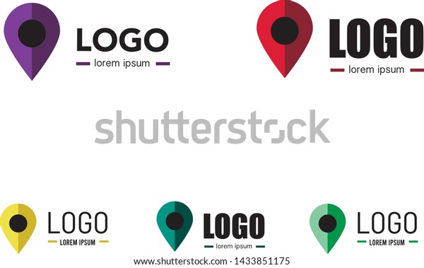 map pointer, map pin, geo location logo icon. Modern\
flat design vector illustration concept for web banners, mobile\
app, web sites, printed materials, infographics. Vector logo\
isolated on white back
