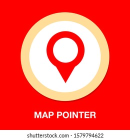 map pointer, map pin, map icon - arrow pin, compass location