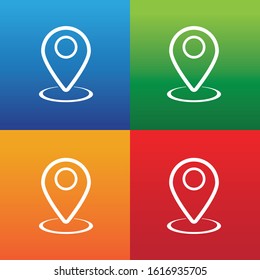 map pointer, map pin, map icon. arrow pin, compass location concept symbol design, vector illustration